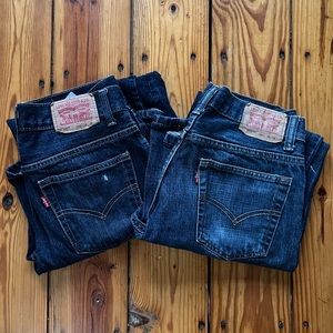 GUC Levi's teen 16 adult 28 Dark Blue Straight Jeans - Pair y2k